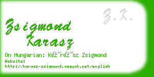 zsigmond karasz business card